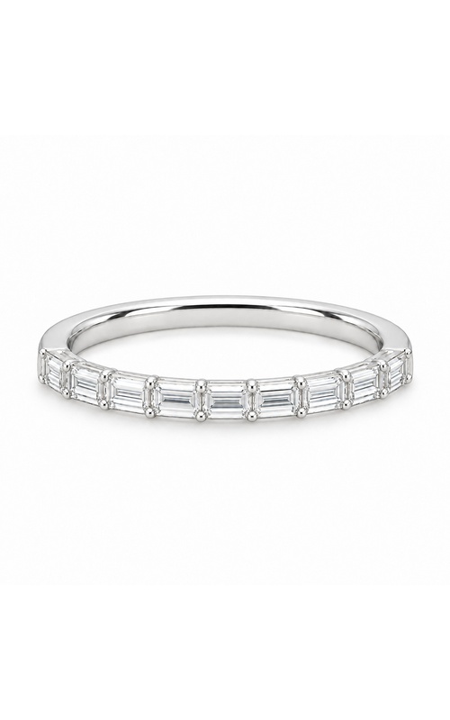 Albert's 14k White Gold .54ctw Emerald Cut Wedding Band AJ-R22176-1