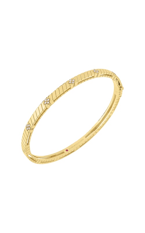Roberto Coin 14k Yellow Gold .09ctw Round Diamond Love in Verona Bangle Bracelet 8884025AYBAX