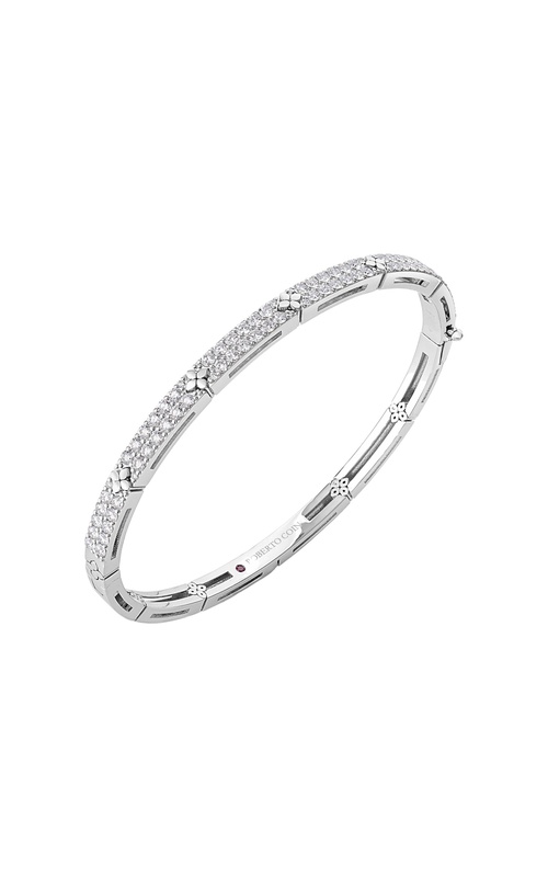 Roberto Coin 18k White Gold 1.62ctw Round Full Pave Bangle Bracelet 8884070AWBAX