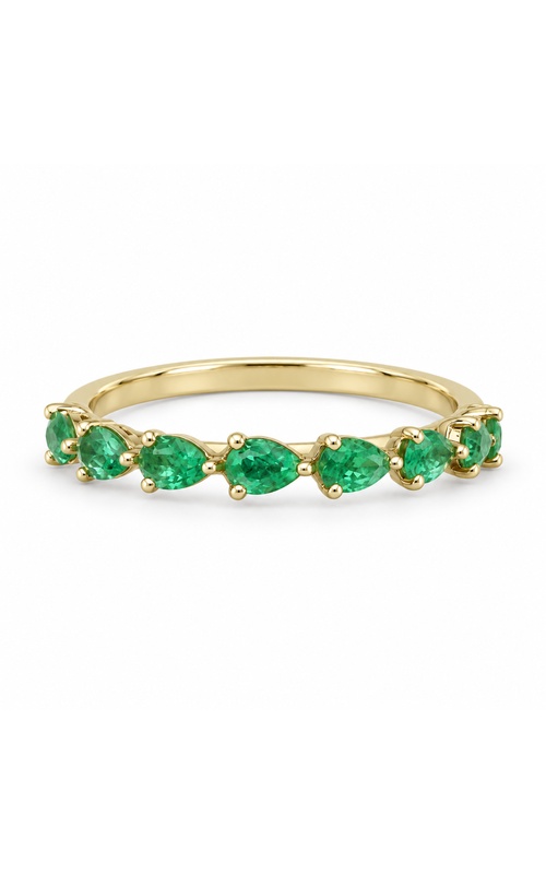 Albert's 14k Yellow Gold .64ctw Pear Emerald East West Fancy Cut Band AJ-R22259YG