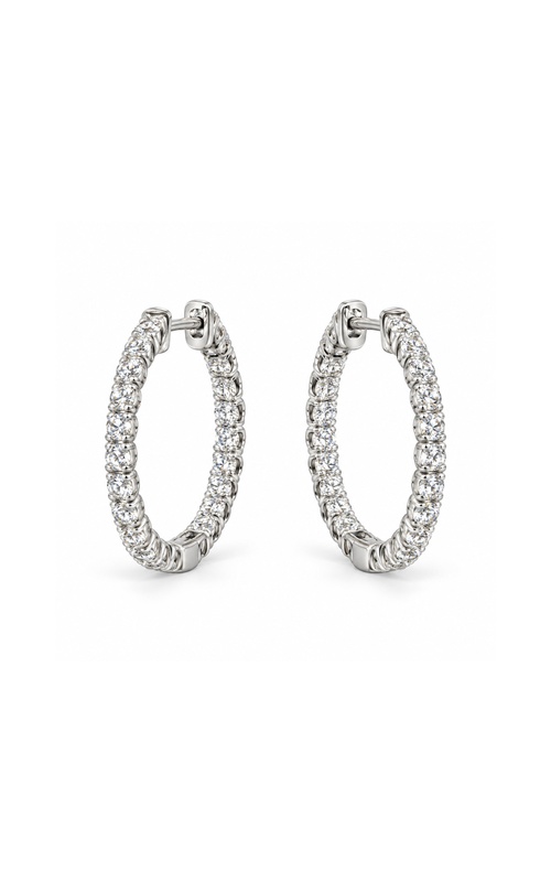 Albert's 14k White Gold 2ctw Round In and Out Diamond Hoops AJ-E0027-15