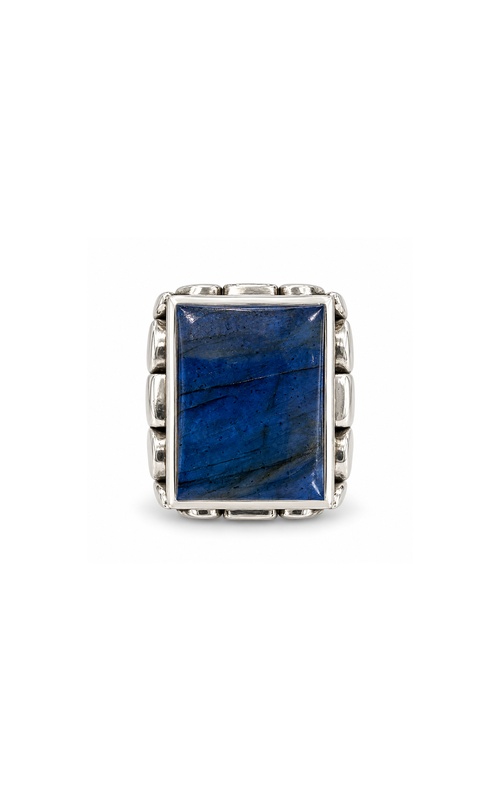 King Baby Sterling Silver Statement Scroll Square Labrodite Ring K20-6128LAB