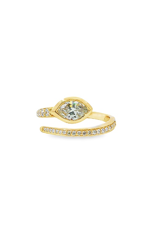Love Story 14k Yellow Gold .71 Carat Marquise .26ctw Round Diamond Bypass Ring L9348-MQ-V082047