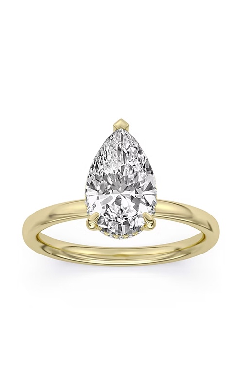 Centurion 14k Yellow Gold 100 Facets 2.05ct E VS1 Pear Center and .08ctw Round Lab Grown Diamond Hidden Halo Engagement Ring RG055388-PE-H2C-YLG14-7