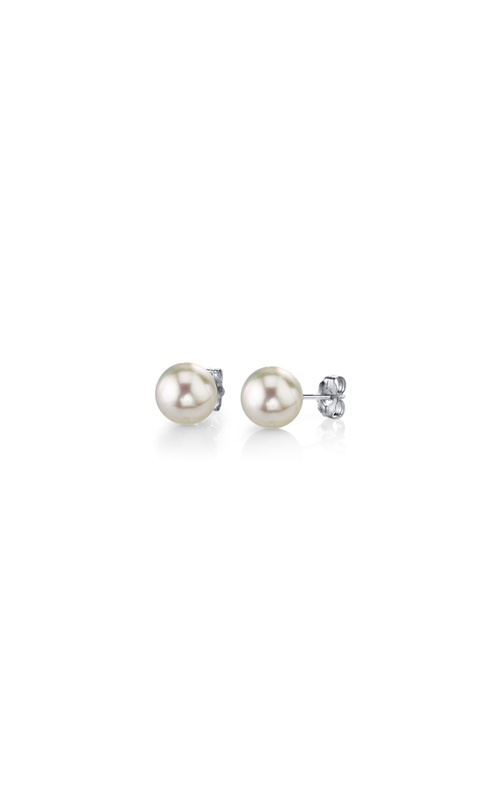 Albert's 14k White Gold 6-6.5mm Japanese Cultured Pearl Stud Earrings with Friction Backs 65CPEW