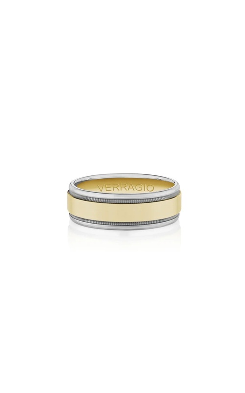 Verragio Men's 14k Yellow and White Gold Milgrain Wedding Band VWS-200-7WYW