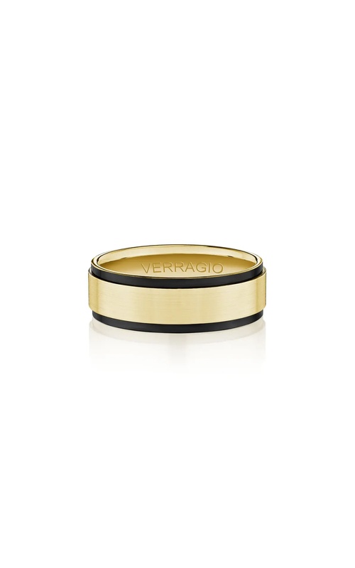 Verragio 14k Yellow Gold Black Rhodium Men's Wedding Band VWS-204-7WYW