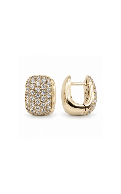 Ashley Lauren 14k Yellow Gold 1.20ctw Round Diamond Wide Hoop Earrings E1384-14Y