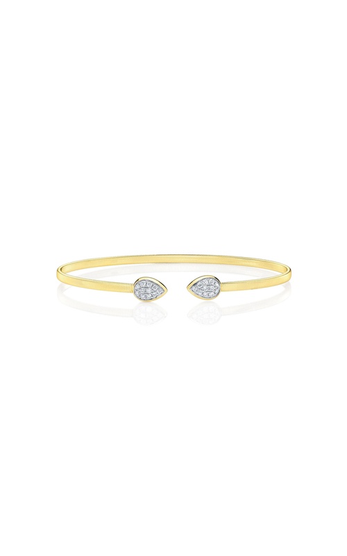 Shy Creation 14k Yellow Gold .21ctw Diamond Pear Shaped Bangle Bracelet B22001633RDZS