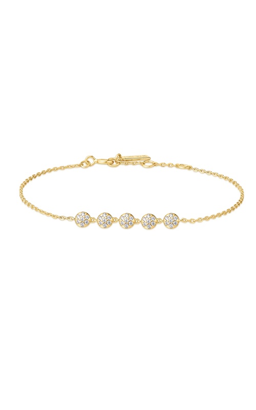 Ania Haie Sterling Silver Gold Plated 7.25'' Adjustable CZ Pave Beaded Bracelet B065-04G