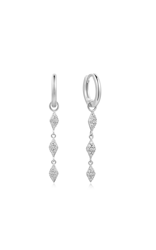 Ania Haie Sterling Silver Pave Sparkle Drop Huggie Earrings E061-15H