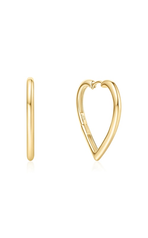 Ania Haie Sterling Silver Gold Plated Large Heart Hoops E064-07G