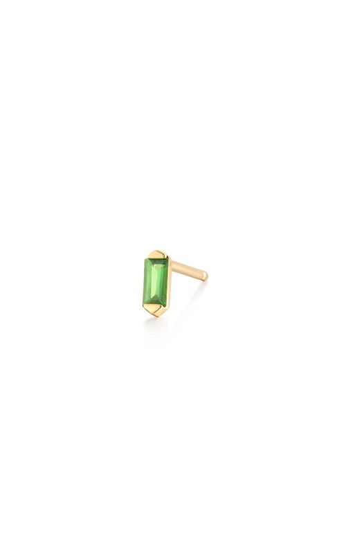 Aurelie Gi 14k Yellow Gold 2.4mm Baguette Tsavorite Stud Earring AGGE04204G-TS