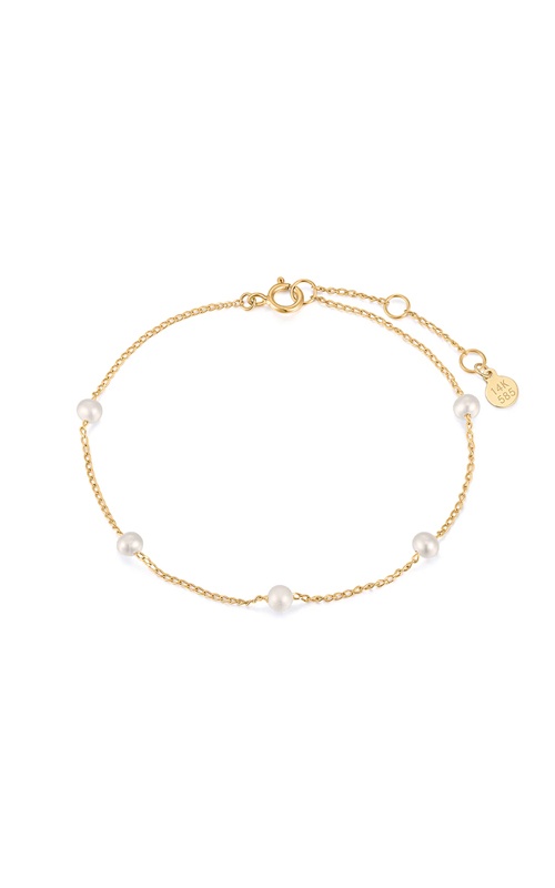 Aurelie Gi 14k Yellow Gold 7'' Adjustable Pearl Station Bracelet AGGB04902G-PL