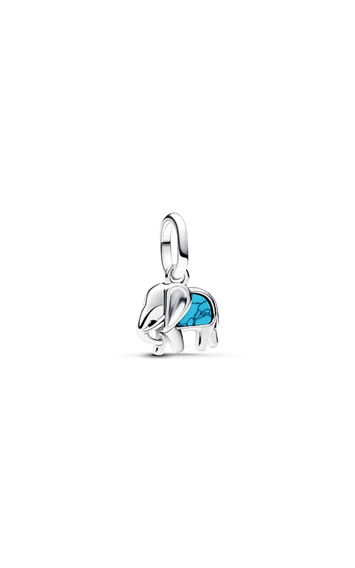 Pandora Turquoise-coloured Elephant Mini Dangle Charm 793858C01