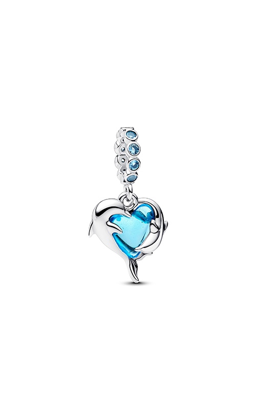 Pandora Blue Murano Glass Dolphins Dangle Charm 793924C01