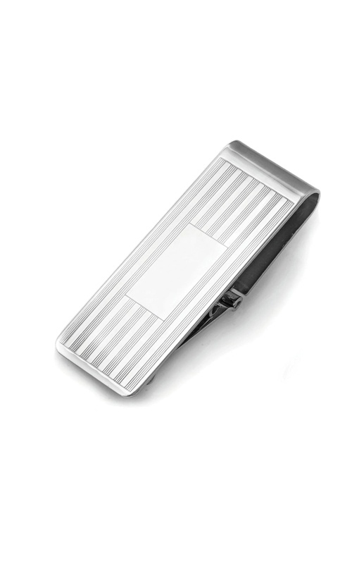 Albert's Sterling Silver Rhodium Embossed Hinged Classic Money Clip BMC-148-R