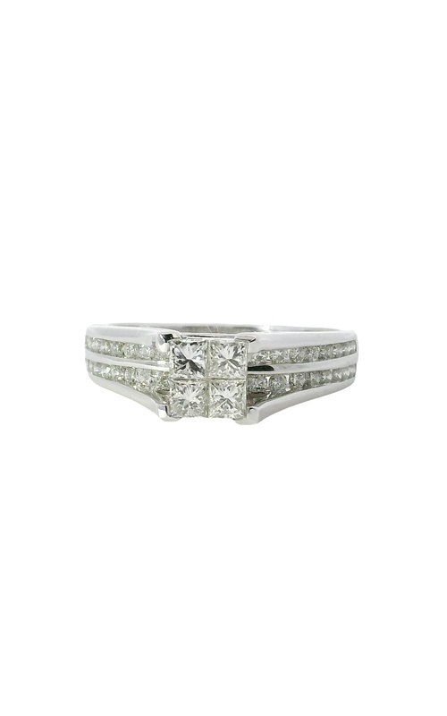 Albert's 14K White Gold 1.00CTW Princess Quad With Round Melee 3234601004