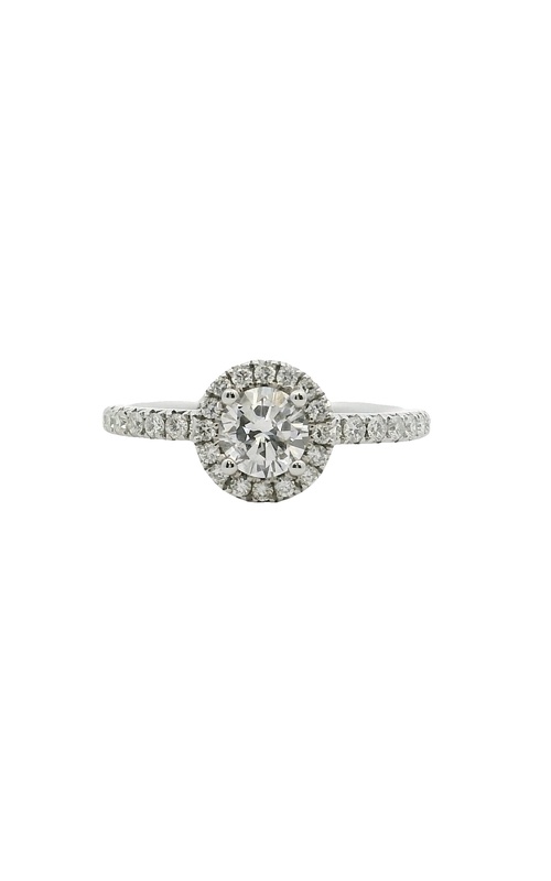 Albert's 14K White Gold .40CT Round G I1 .33CTW Rounds Halo Diamond Engagement Ring ER12232-R0