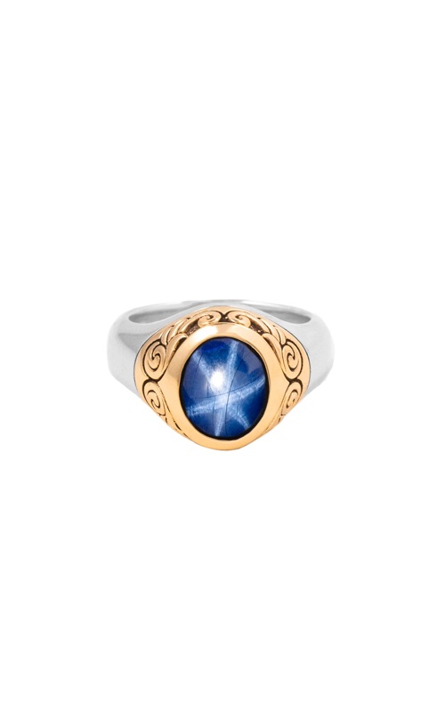 King Baby Sterling Silver and 10k Yellow Gold Oval Sapphire Ring K20-5773