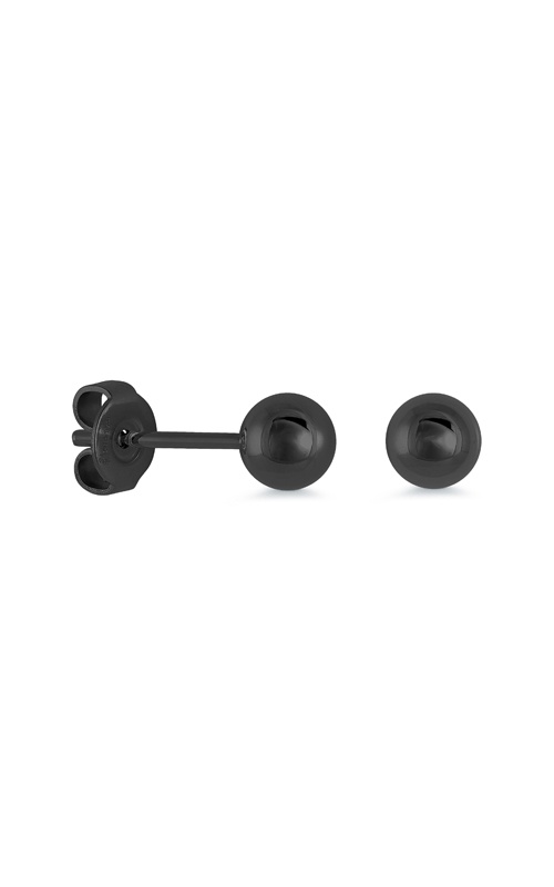 Italgem Unisex Stainless Steel Black IP 5mm Ball Stud Earrings SEA320-B