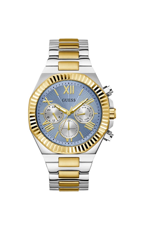 Guess Men's Equity Two Tone Light Blue Multifunction Watch GW0703G3