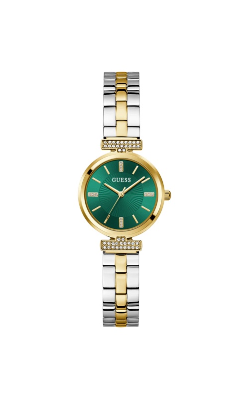 Guess Ladies' Two Tone Green Dial 28mm Watch GW0762L6