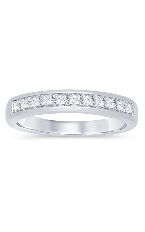 Albert's 14K White Gold 1/2CTW Channel Princess Cut Diamond Wedding Band 75116D-4W-1/2-LS