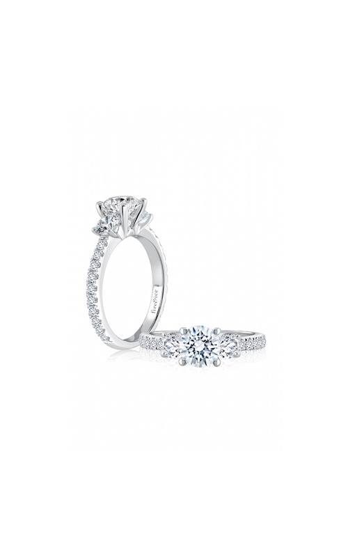 Fire & Ice 18K White Gold 1.50CT Center 1.87CTW Side Stone Diamond Engagement Ring FIBE60569