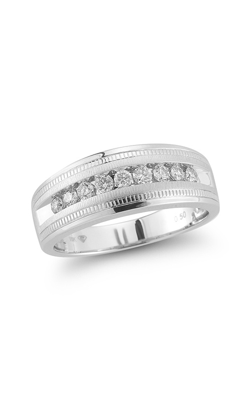 Albert's Men's 14K White Gold .48CTW Round Diamond Milgrain Wedding Band RB0250