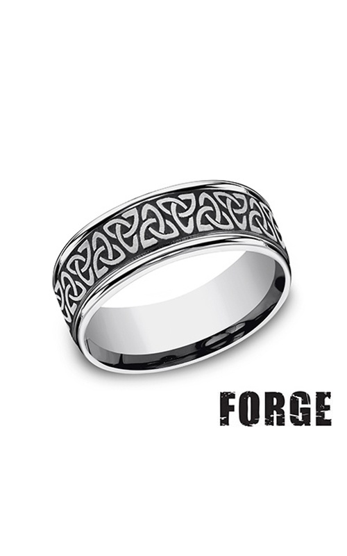 Benchmark Men's Forge 8MM Love Knot Triangle Comfort Fit Wedding Band RECF848357TG10