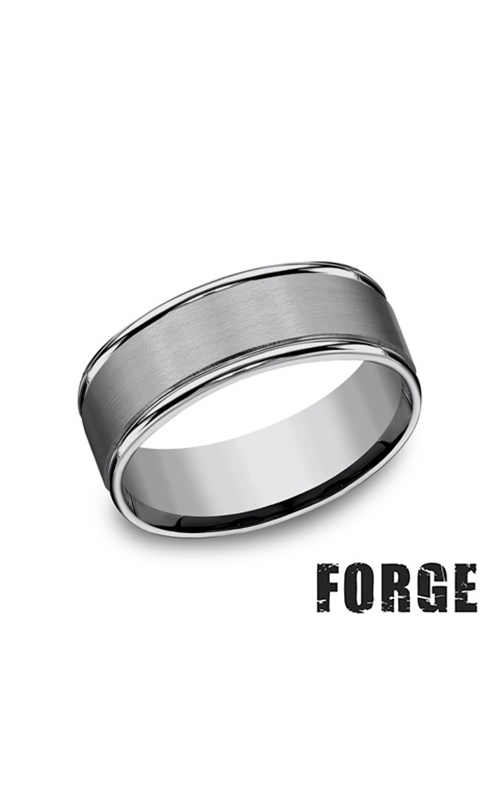 Benchmark Men's Tungsten 8MM Satin Center Wedding Band RECF7802STG10