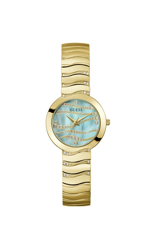 Guess Ladies' Laguna 30mm Gold Tone Green Mother of Pearl Watch GW0871L2