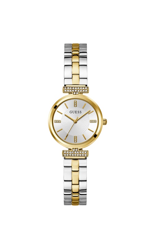 Guess Ladies' Array Two Tone 28mm Silver Dial Watch GW0762L5