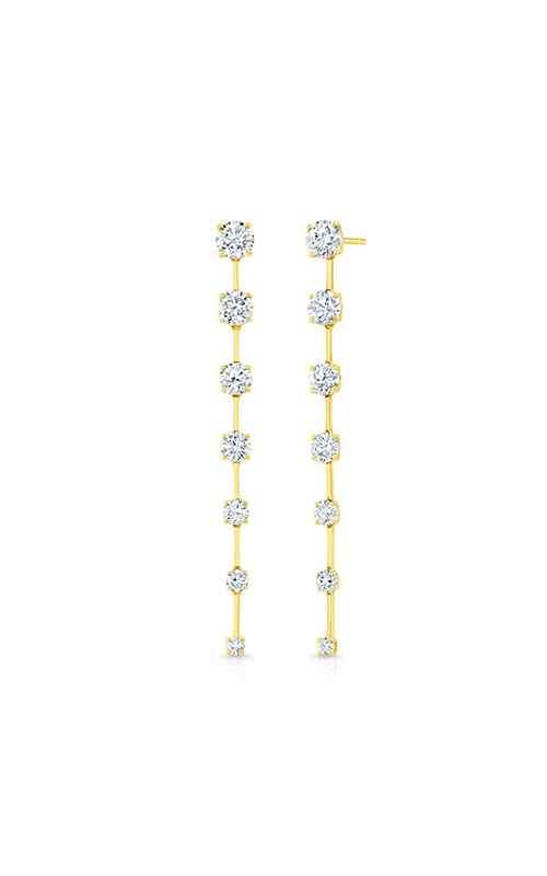 Rahaminov Diamond's 18K Yellow Gold 3.17CTW Round Diamond Bar Dangle Earrings EAR-5980