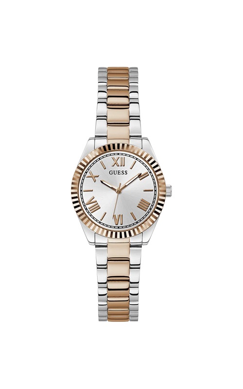 Guess Ladies' Mini Luna Two Tone 30mm Silver Dial Watch GW0687L3