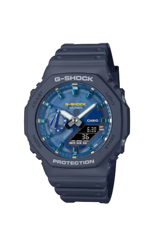 G-Shock Analog Digital 2100 Series 45.4mm Blue Flame Dial Watch