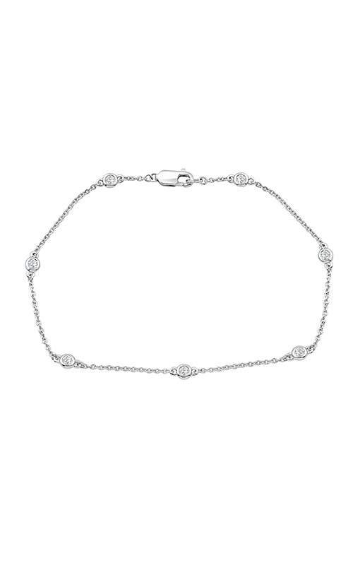 Albert's 18K White Gold 7'' .73CTW Round Diamond Station Bracelet BR727D