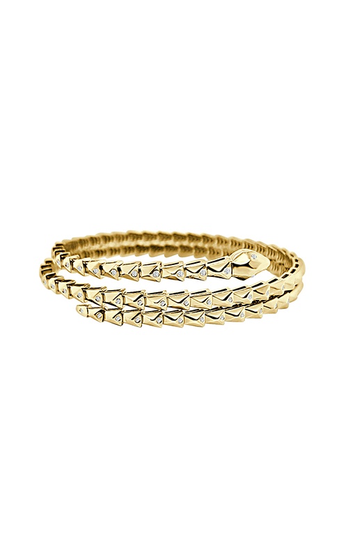 Albert's 18K Yellow Gold 6.75'' .32CTW Round Diamond Snake Coil Bracelet BG365B