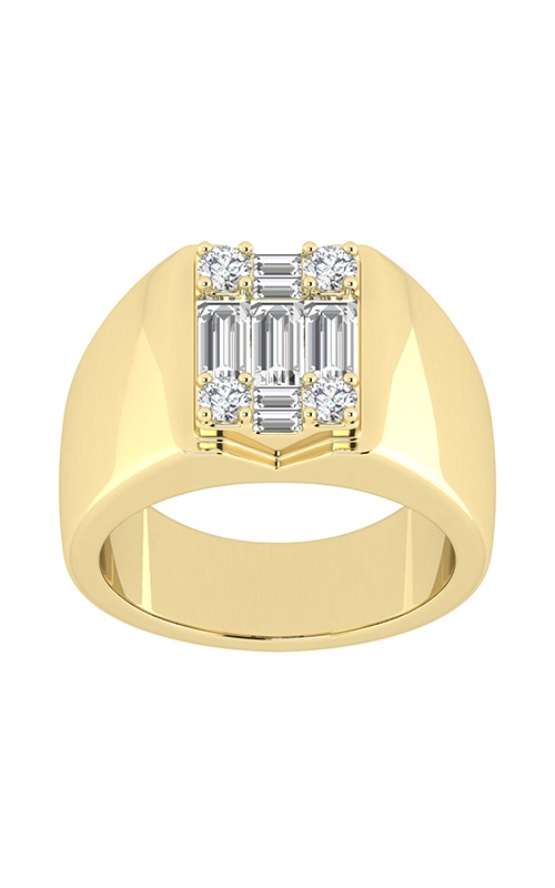 Albert's Men's 14K Yellow Gold 1.27CTW Baguette and Round Diamond Cluster Band RB2256