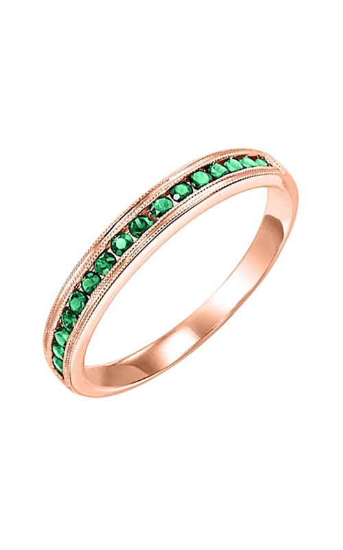 Alberts 10k Rose Gold 1/3ctw Emerald Band FR1033-1P CO