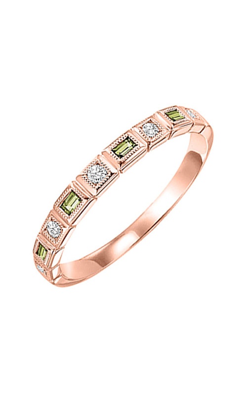 Alberts 10k Rose Gold 1/10ctw Diamond 1/7ctw Peridot Band FR1203-1PD CO