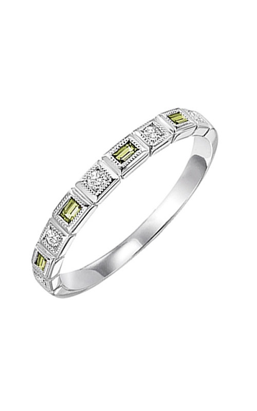 Alberts 10k White Gold 1/10ctw Diamond 1/7ctw Peridot Band FR1203-1WD CO
