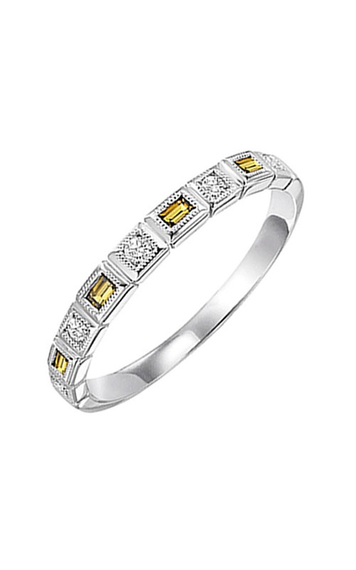 Alberts 10k White Gold 1/12ctw Diamond 1/8ctw Citrine Band FR1204-1WD CO