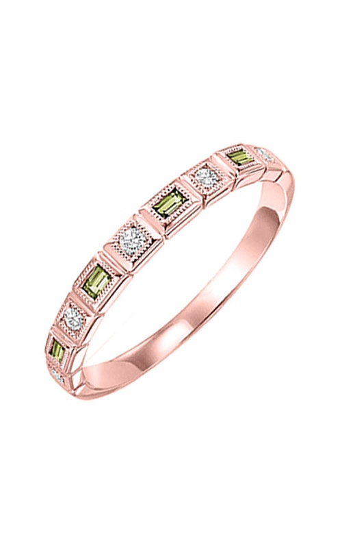 Alberts 14k Rose Gold 1/7ctw Peridot 1/12ctw Diamond Band FR1227-4PD CO