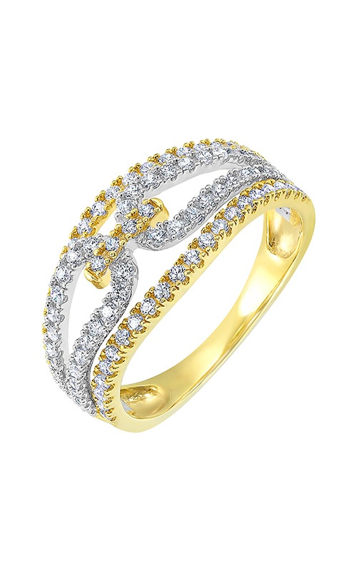 Alberts 10k Two Toned 3/4ctw Diamond Band RG14095-1YWC