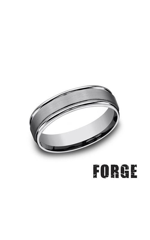 Benchmark Men's Tungsten 6MM Round Edge Satin Center Wedding Band RECF7602STG10