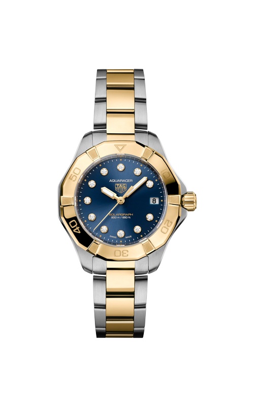 TAG Heuer Ladies' Aquaracer 34mm Solargraph Blue Diamond Dial Watch WBP1323.BB0004