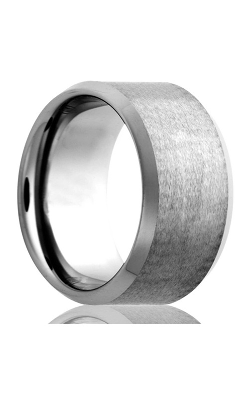 Heavy Stone Men's Cobalt 8MM Satin Center Polished Edges Wedding Band Size 12 8C107-12