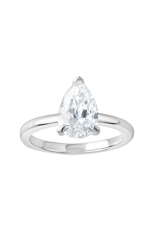 Albert's 14K White Gold 2.05Ctw Lab Grown Pear Shape F VS1 Center With Lab Grown Round Diamond Hidden Halo Engagement Ring LGUDR04948D200-GW6